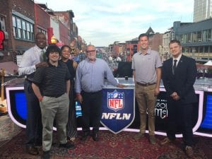 Mike Martinez with students at the NFL Draft Experience in Nashville