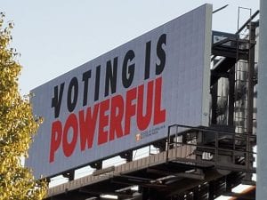 Voting is Powerful billboard