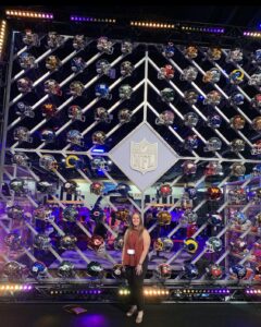 Student Avery Urquhart at Super Bowl events.