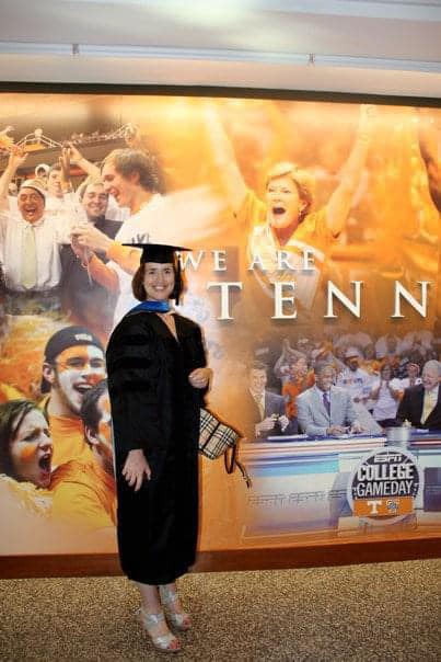 Freberg graduating from UTK with her PhD in 2011