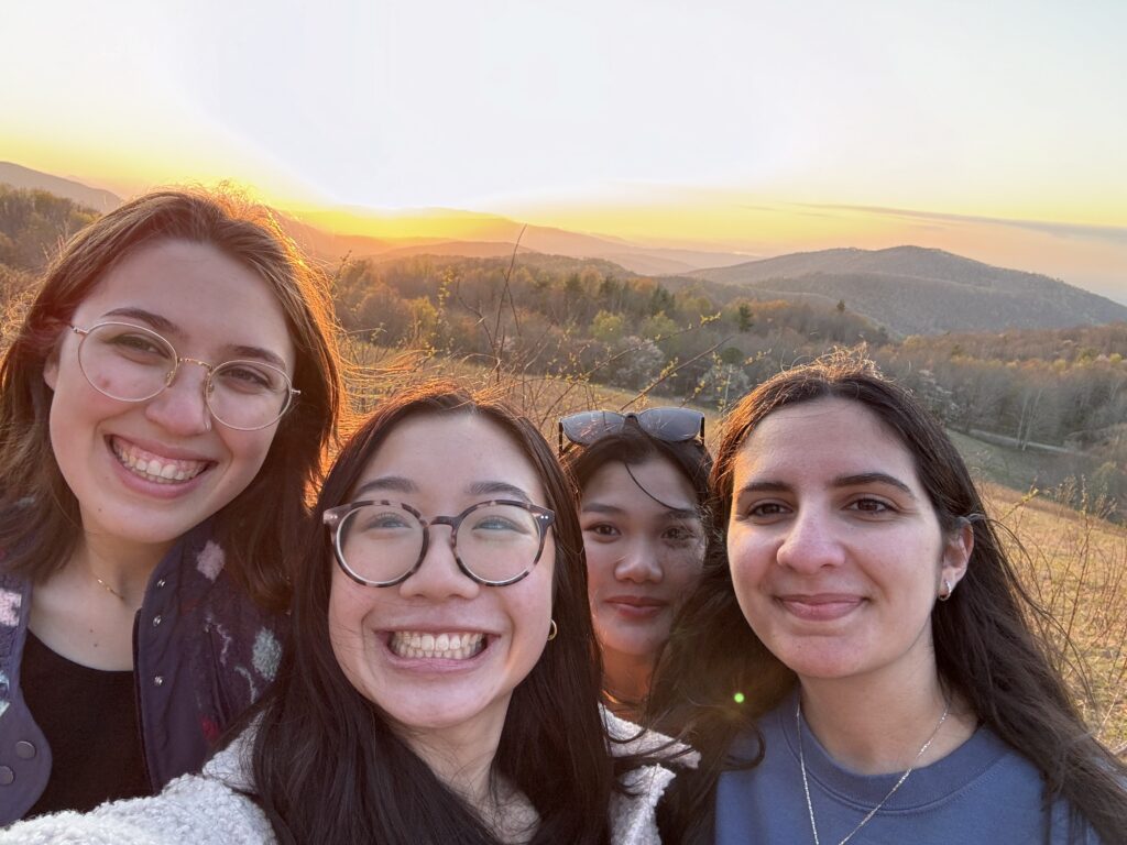 Sarah Yeow (middle Left) hiking with friends