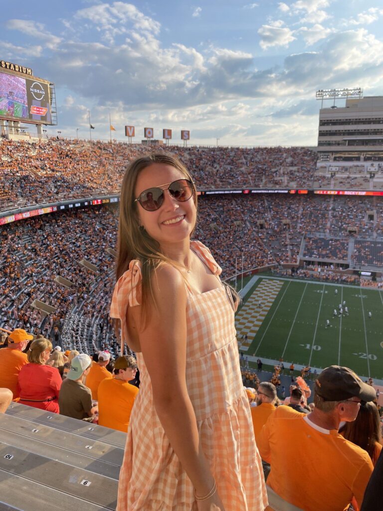 Isabella Sucheski at a UT football game