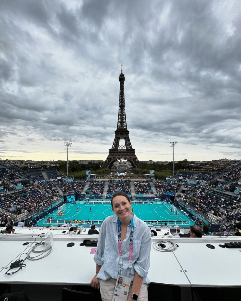 A picture of senior Catherine Ligon covering the 2024 Paralympic Games for USA TODAY live from Paris, France.