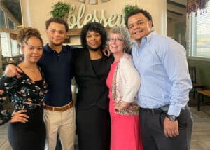 Frankie Perry with her family