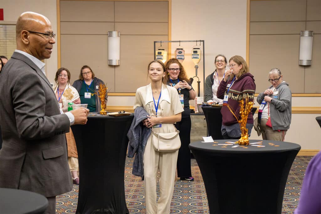 Director Abebe Rorissa speaking to Alumni and Students at the TNLA Alumni Reception