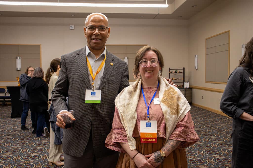 SIS Director Abebe Rorissa (right) and Emory LaPrade (’21) (left) at the TNLA Alumni Reception