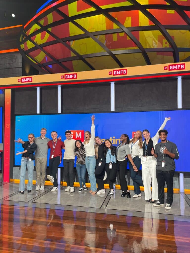 Mia Cunningham (middle) with other NFL interns